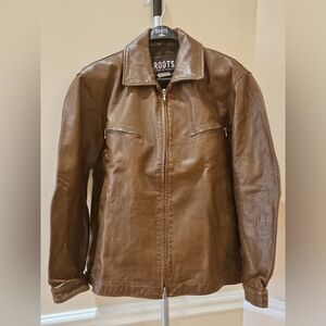 Roots Vintage Canada Genuine Leather Jacket - size L